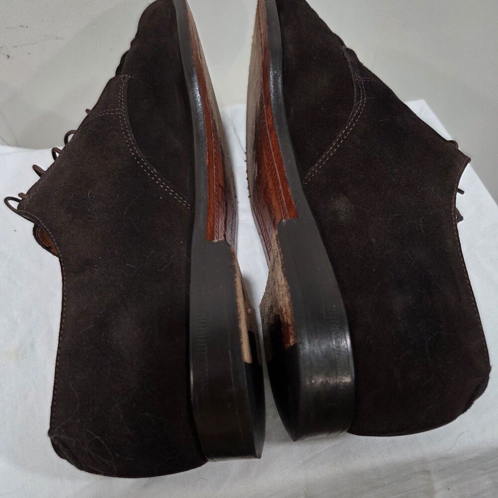 Cole Haan Made in USA Sz 9.5 D Dark Brown Suede Split Toe Derby Oxford Men Shoes - Picture 12 of 16